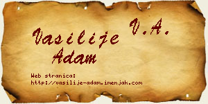 Vasilije Adam vizit kartica